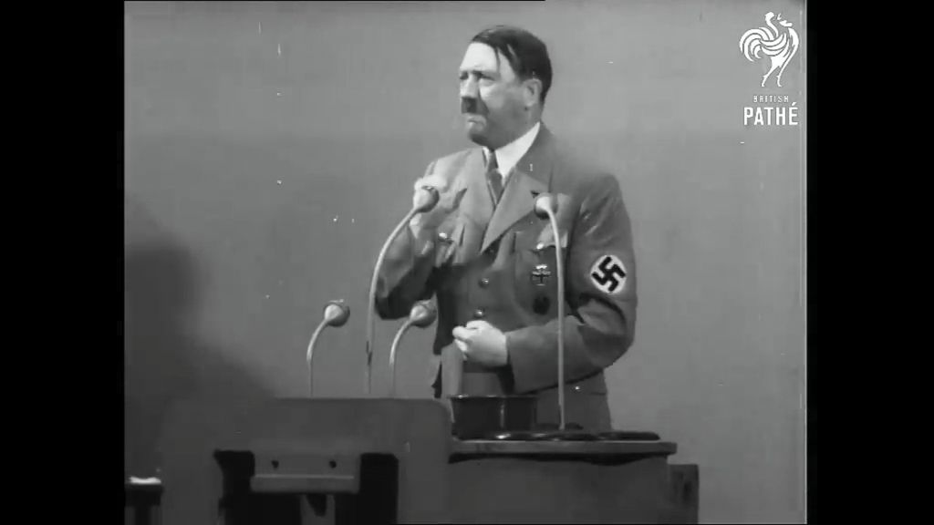Adolf Hitler: Discurso en la fábrica Krupp en Alemania (1935) | British Pathé