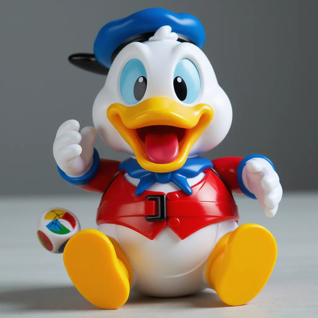 Howard the Duck [Marvel] Goes Pop toy from Goilath games, Decpicting Cartoon (Animal), Open Mouth, a smiling a multicolored Dice,