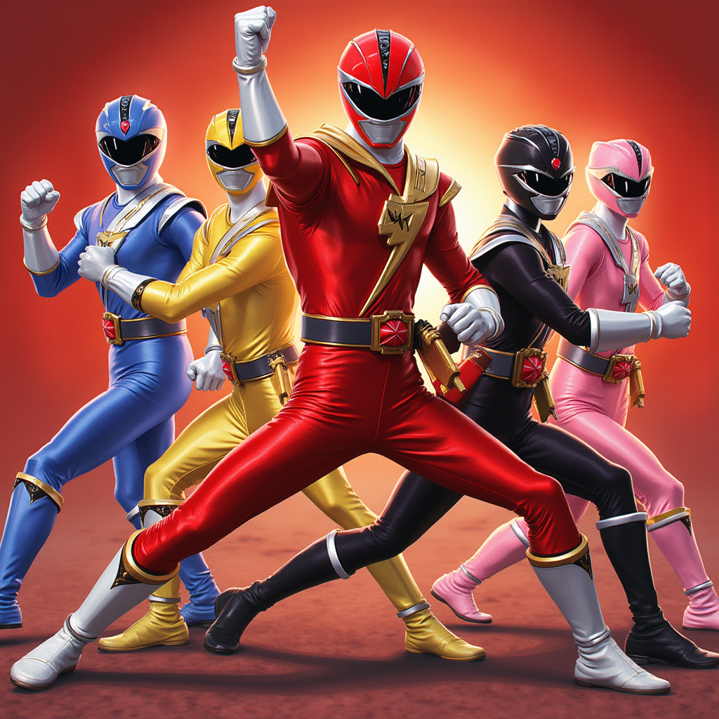 Power Rangers Red in fighting colors