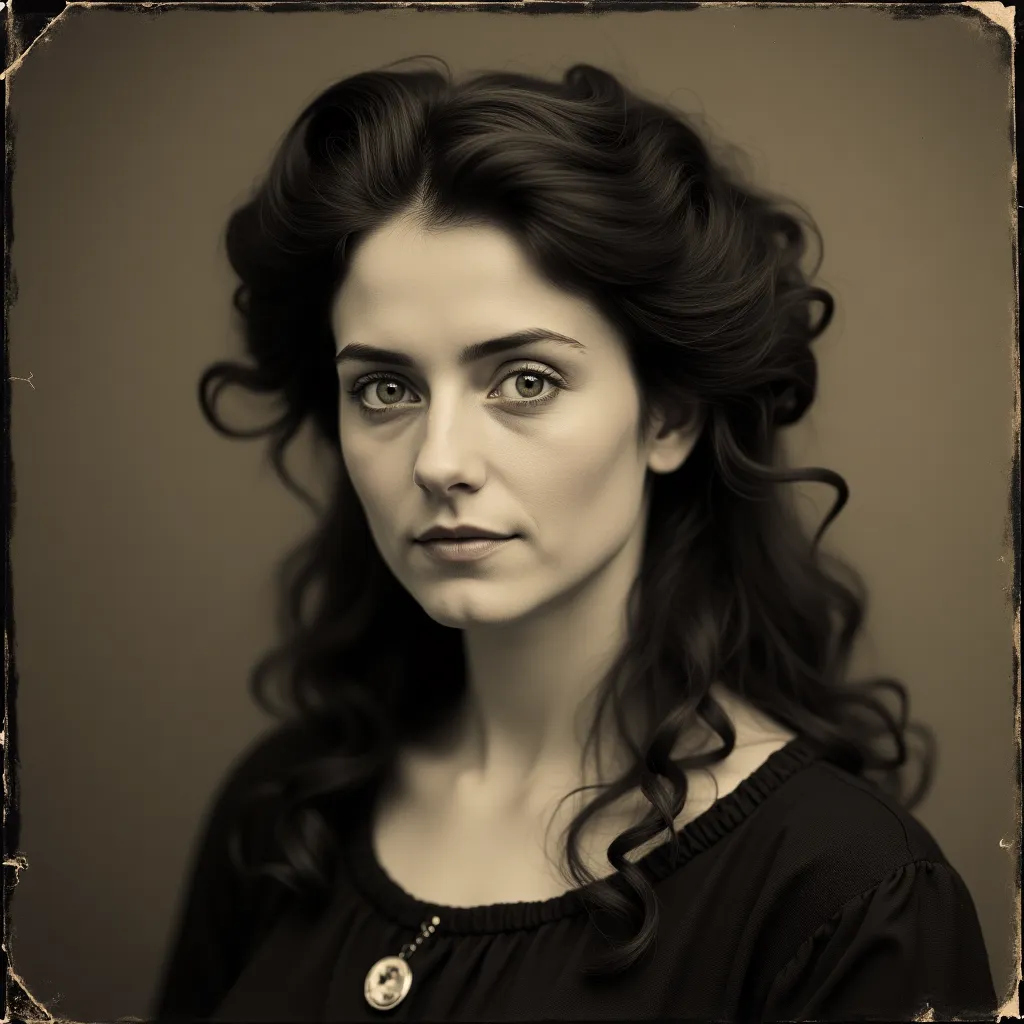 A beautiful woman with dark brown hair and blue eyes 1875 tintype