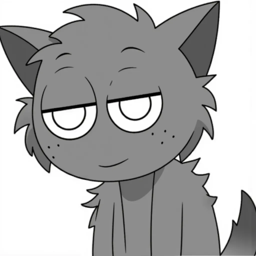 male Gray sprunki with freckles and cat like ears 