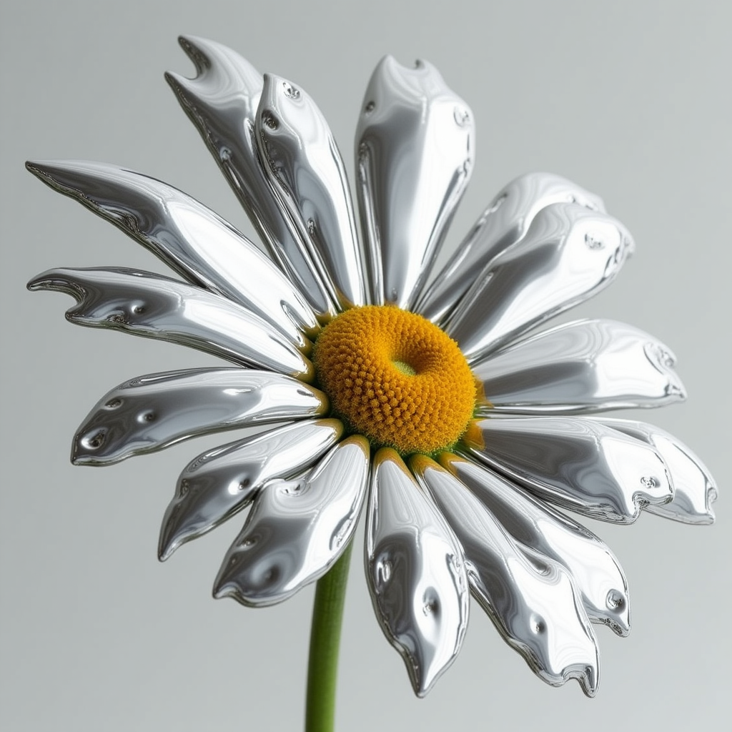 A daisy chrome type text with white Colour