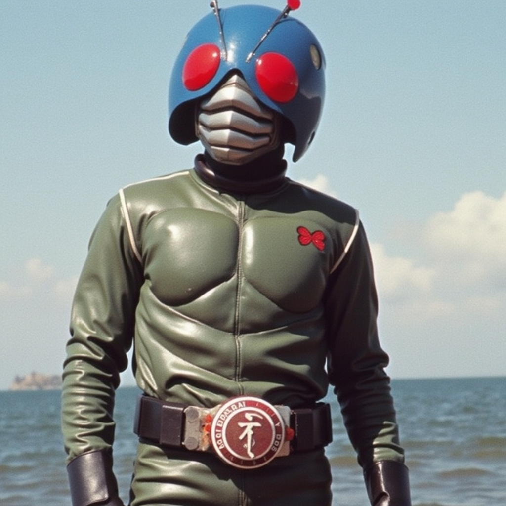 Showa Rider With Blue Helmet and Shark Themed and His Name Was "Kamen Rider Dive", 1970's