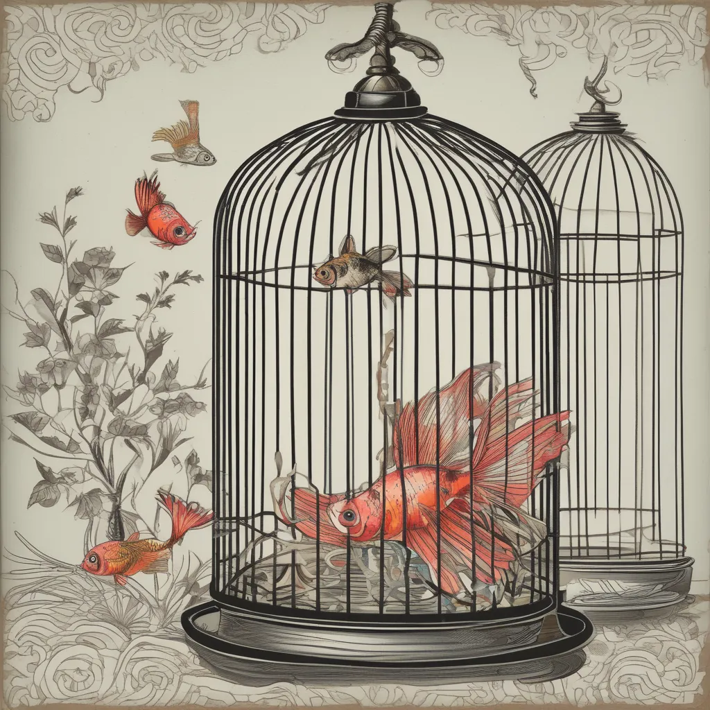 fish in a birdcage
