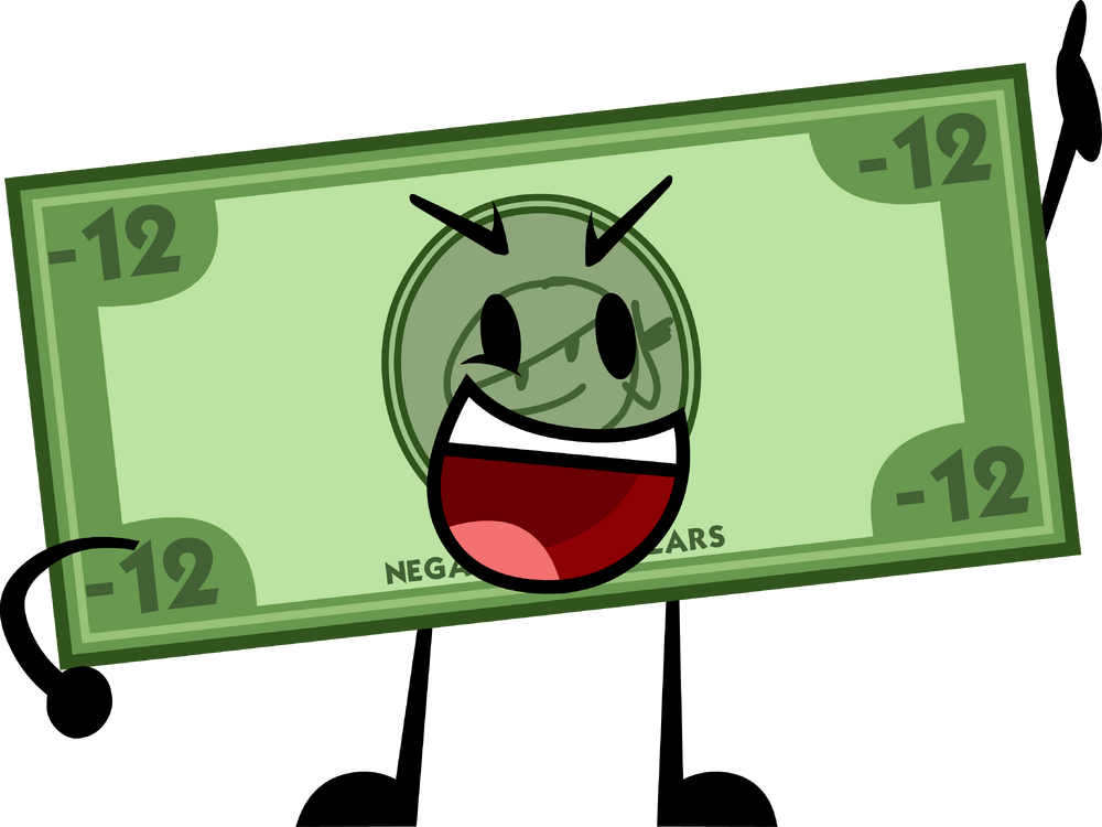 Negative 12 Dollar Bill