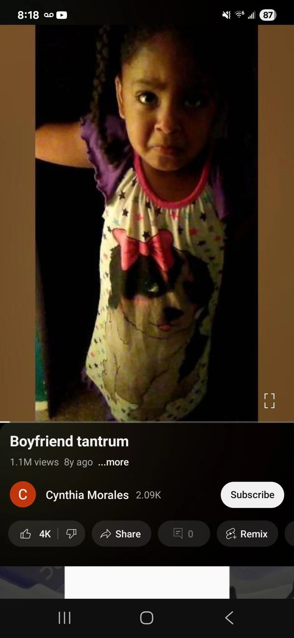 Boyfriend tantrum