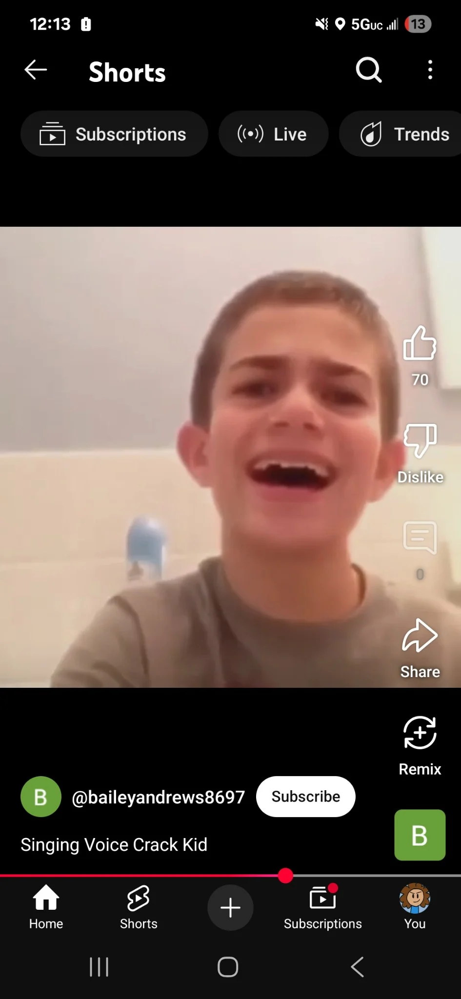 Singing voice crack kid