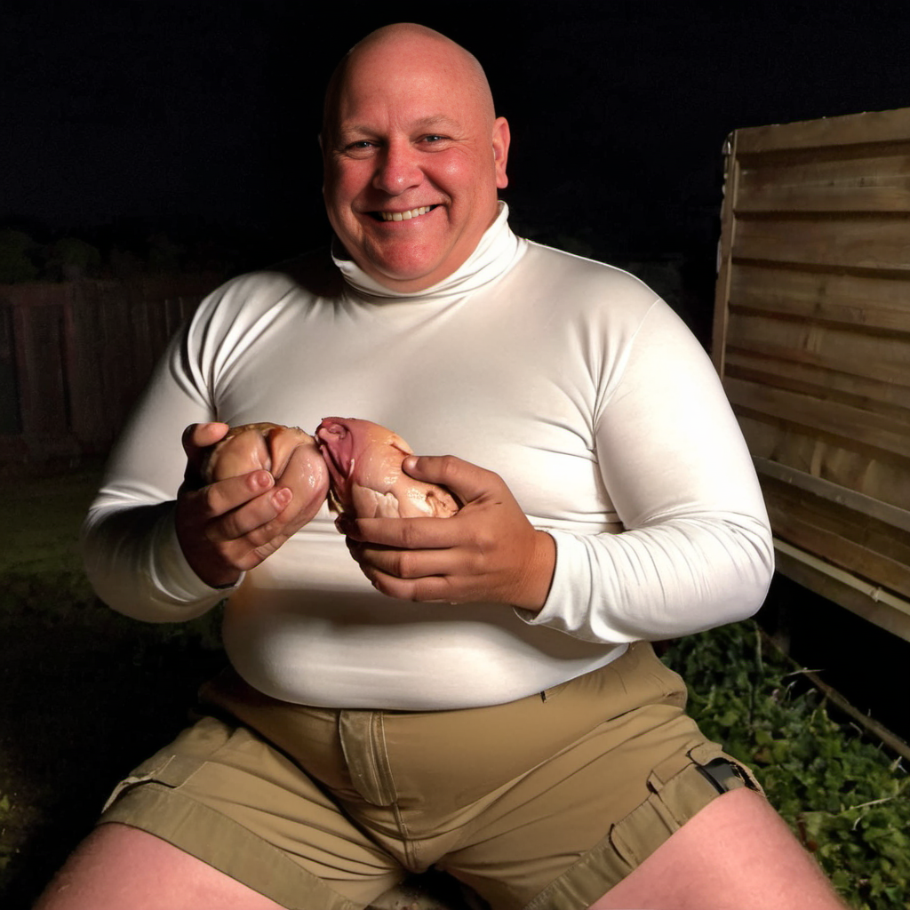 Excited Neighbor at BBQ Pitching Crypto Crap