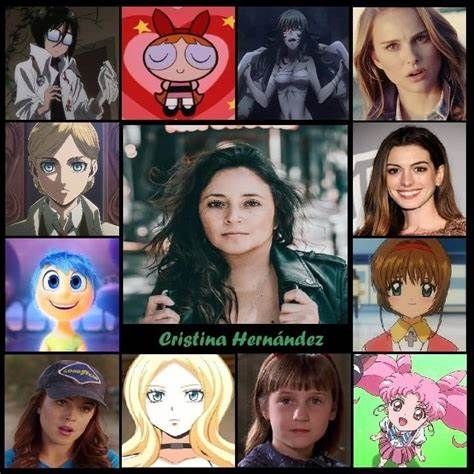 combinación de personajes y voces de Cristina Hernández 