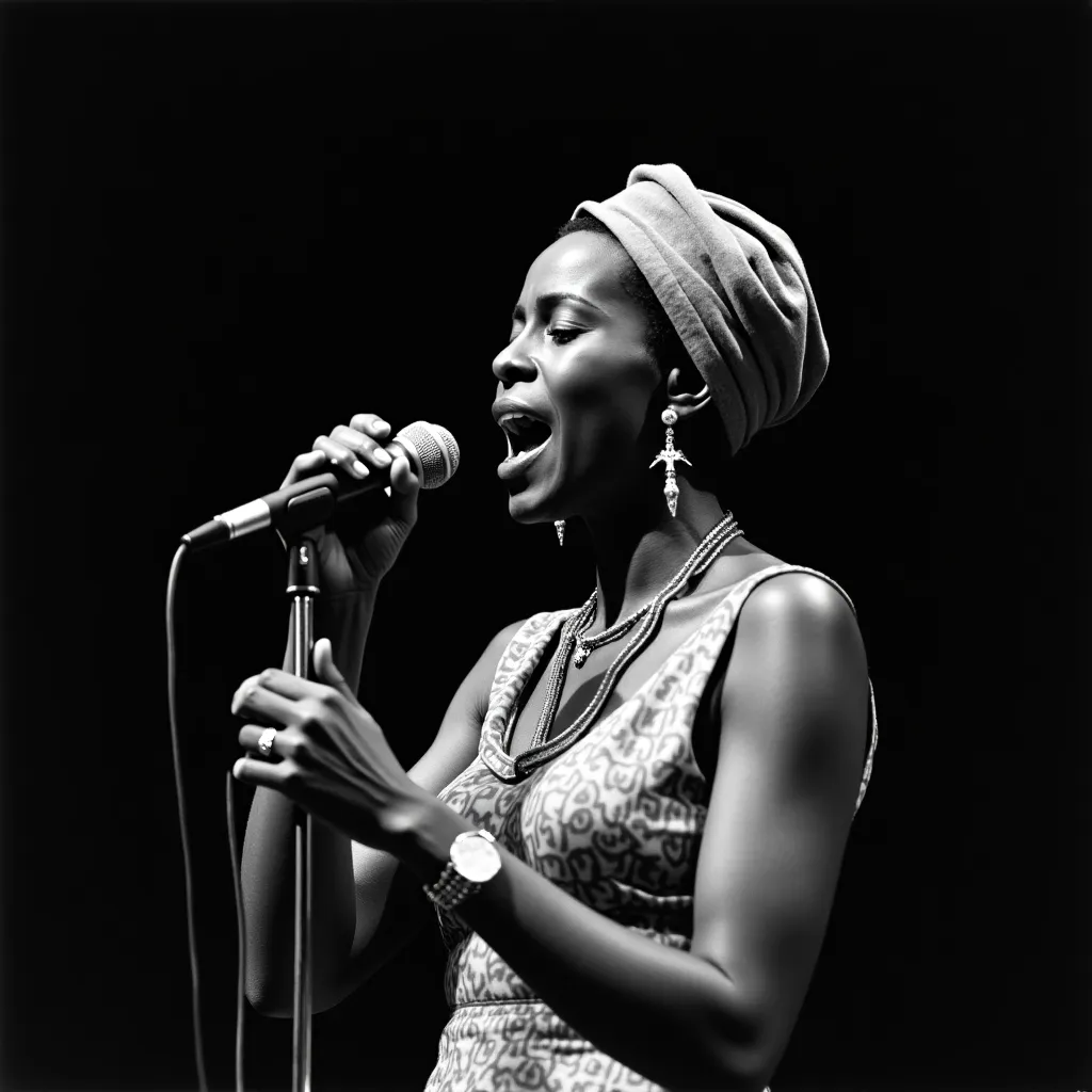 Miriam Makeba, late 60s