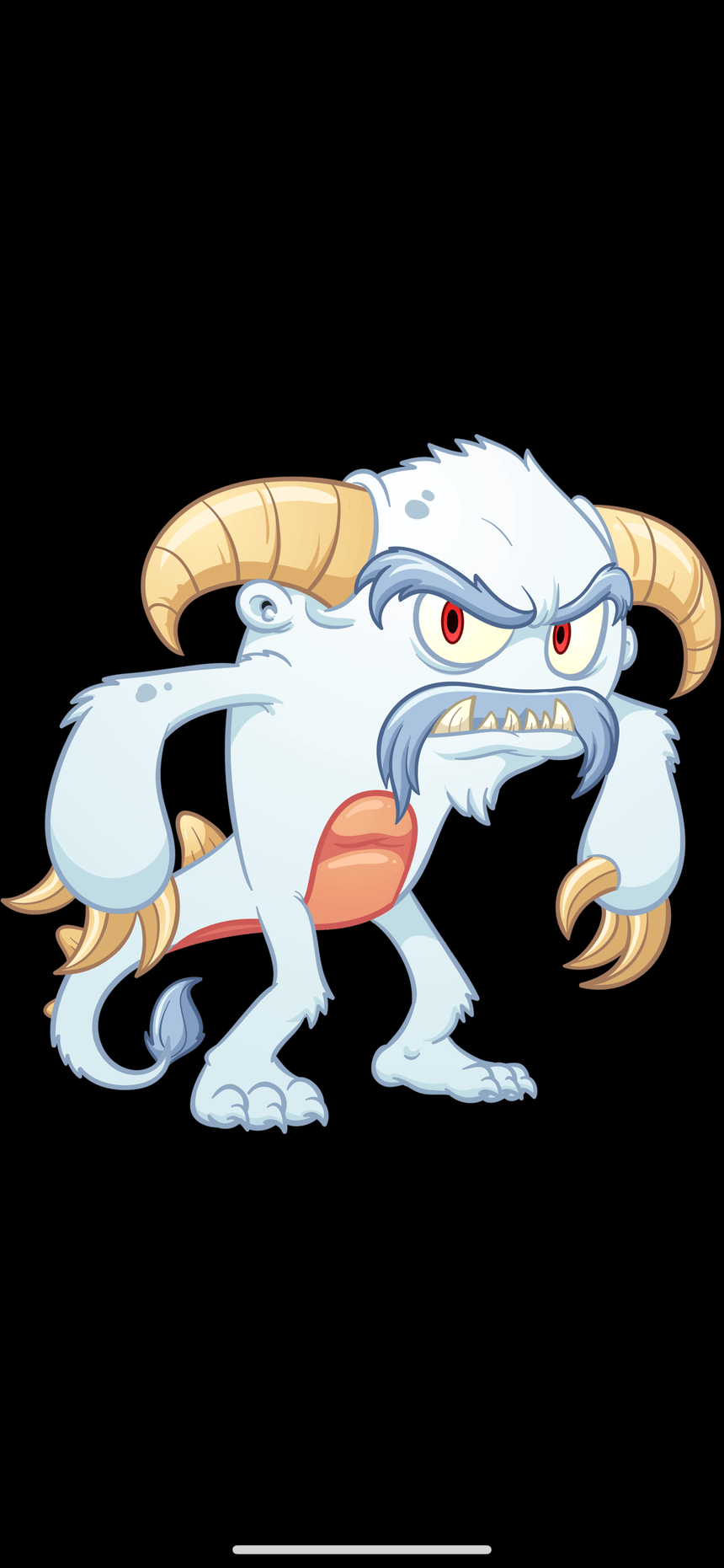 Grumpy white monster