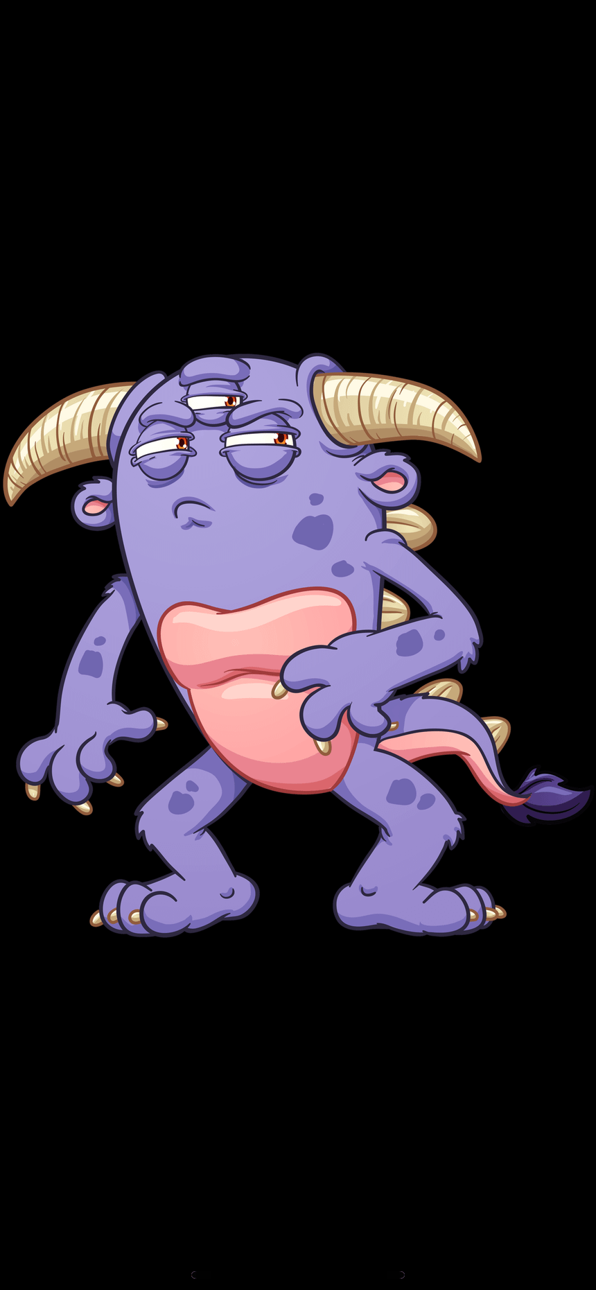 Purple three eyed monster 