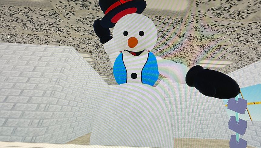 Spinning snowflake snowman (better model)