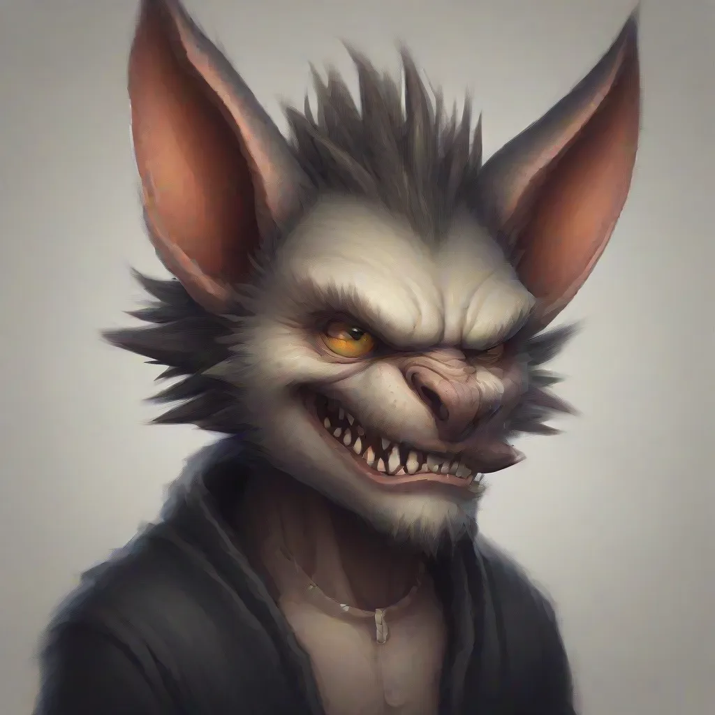 Sinely ears with sharp teeth