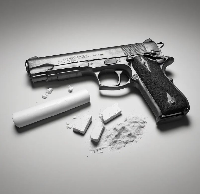 A 9mm Pistol Shooting and Reloading (Gun)