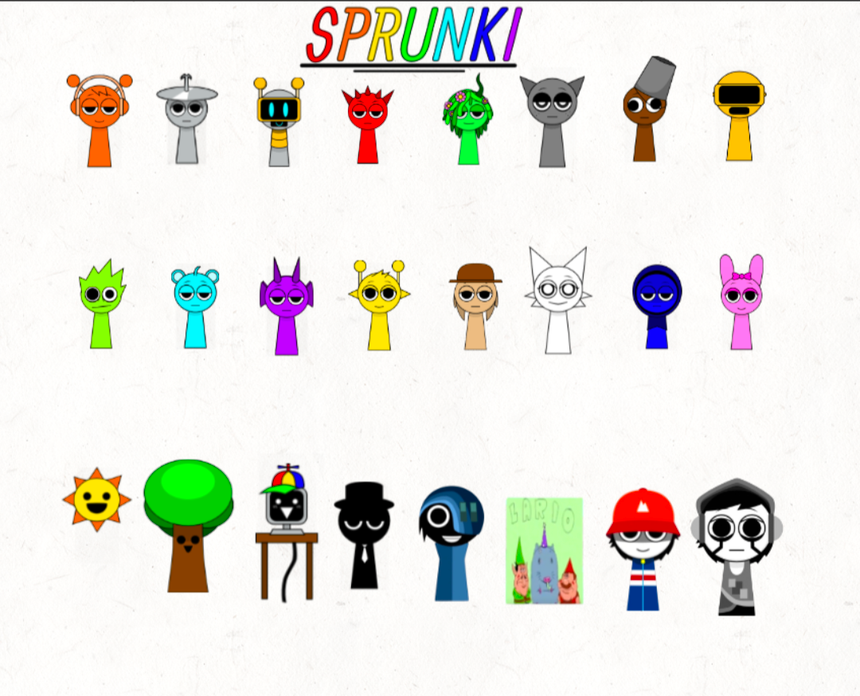 All sprunki characters 