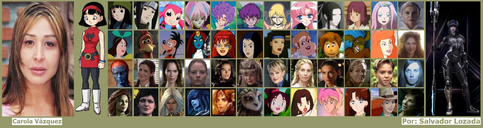 Carola Vázquez combinación de personajes y voces