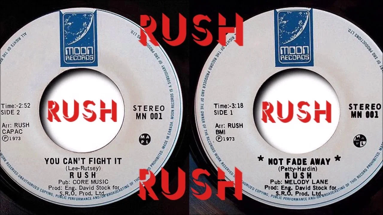  Rush Geddy Lee 1973 single completo lado a  Not Fade Away y lado b You Can't Fight It
