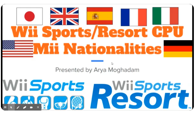  Arya Moghadam  Wii Sports & Wii Sports Resort CPU Mii Nationalities Presentation 