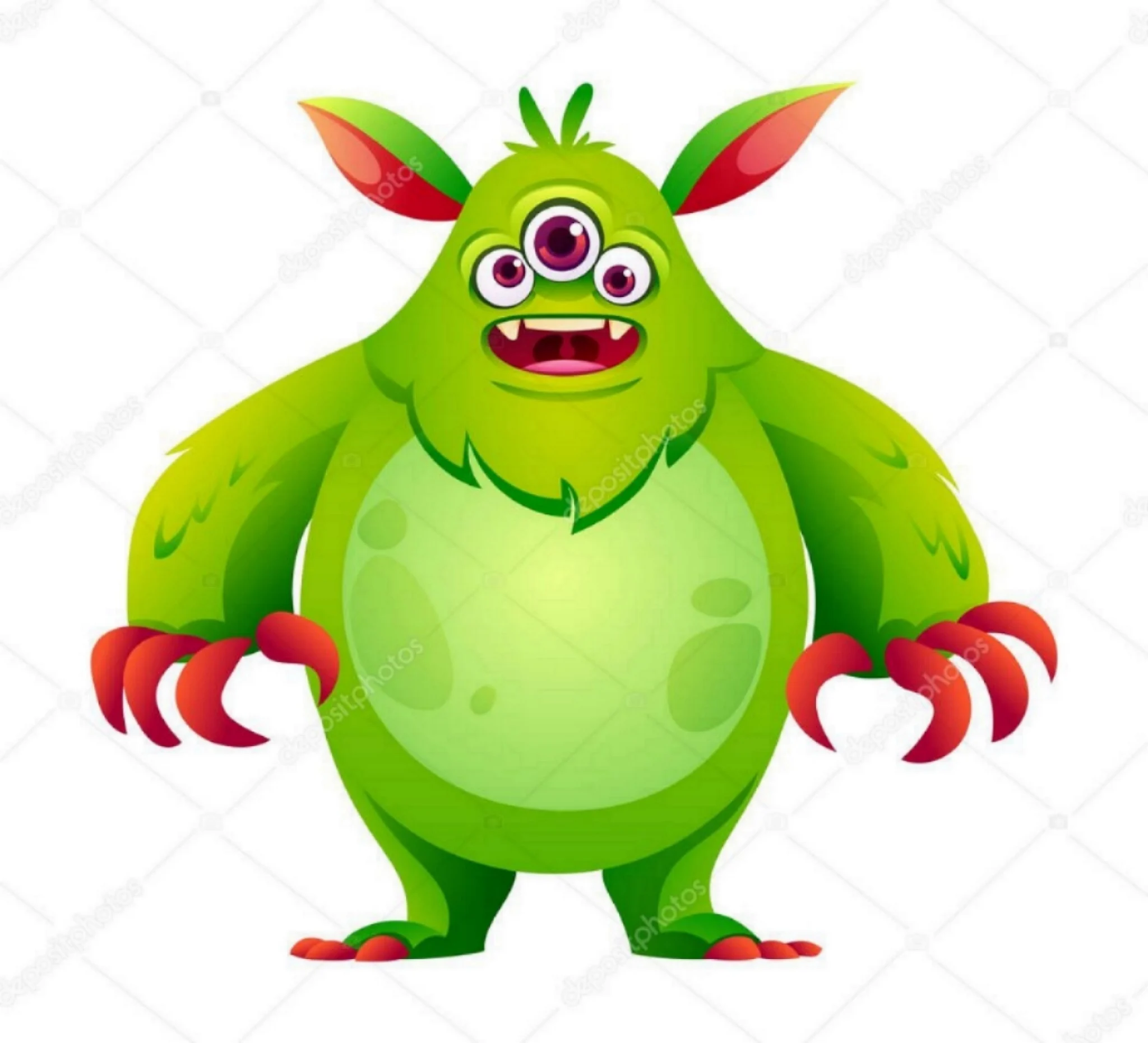 Monstruo castellano verde feliz 