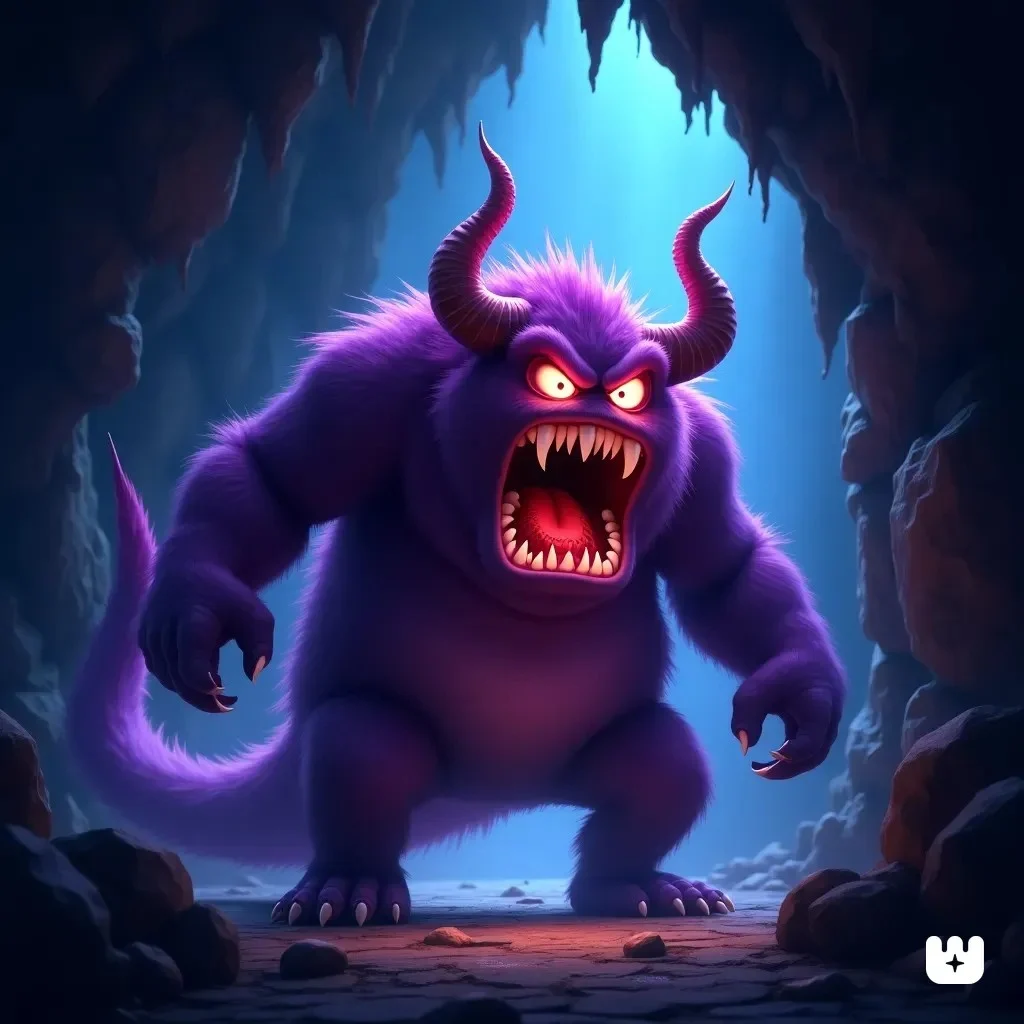 Gigantesco púrpura monstro breve UglyBirds: Altamente Pássaro Imperfeitos (2019) Sonhos