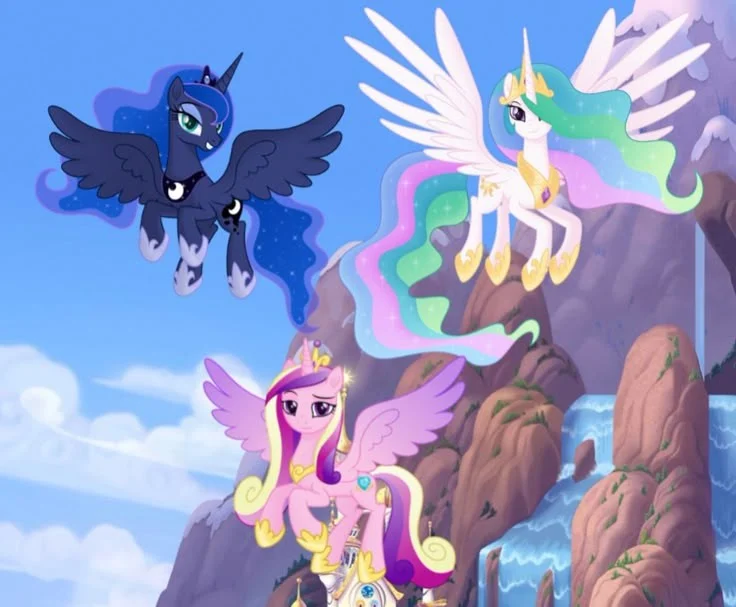 Princess Celestia, Princess Luna and Princess Cadence (singing together from My Little Pony Friendship is Magic)