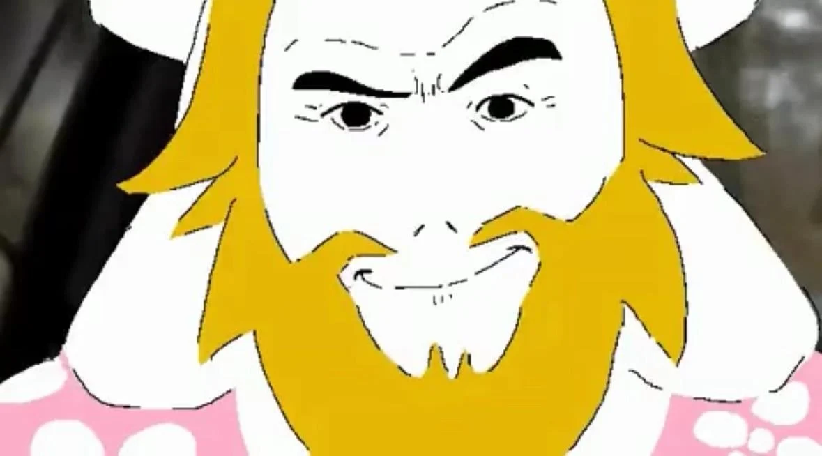 Asgore runs over dess | drive in My car meme